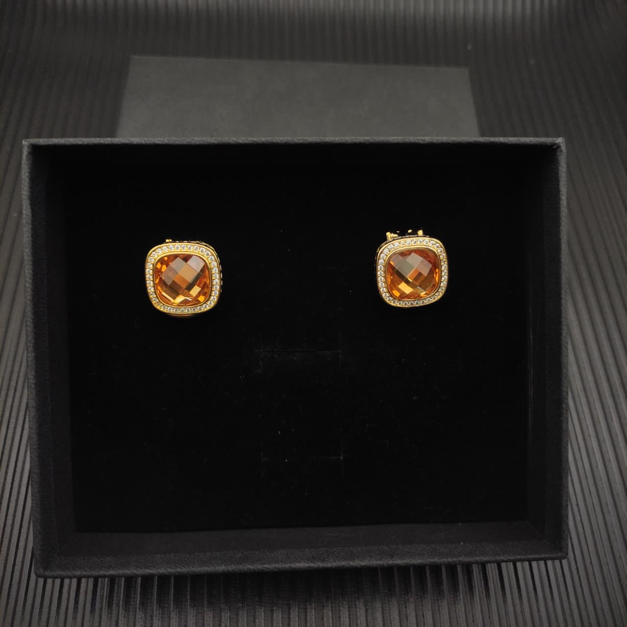 David Yurman Citrine & Diamond Cable Collectibles Clip-On Earrings